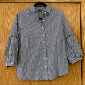 Van Heusen Navy and White Gingham Button-Down Shirt